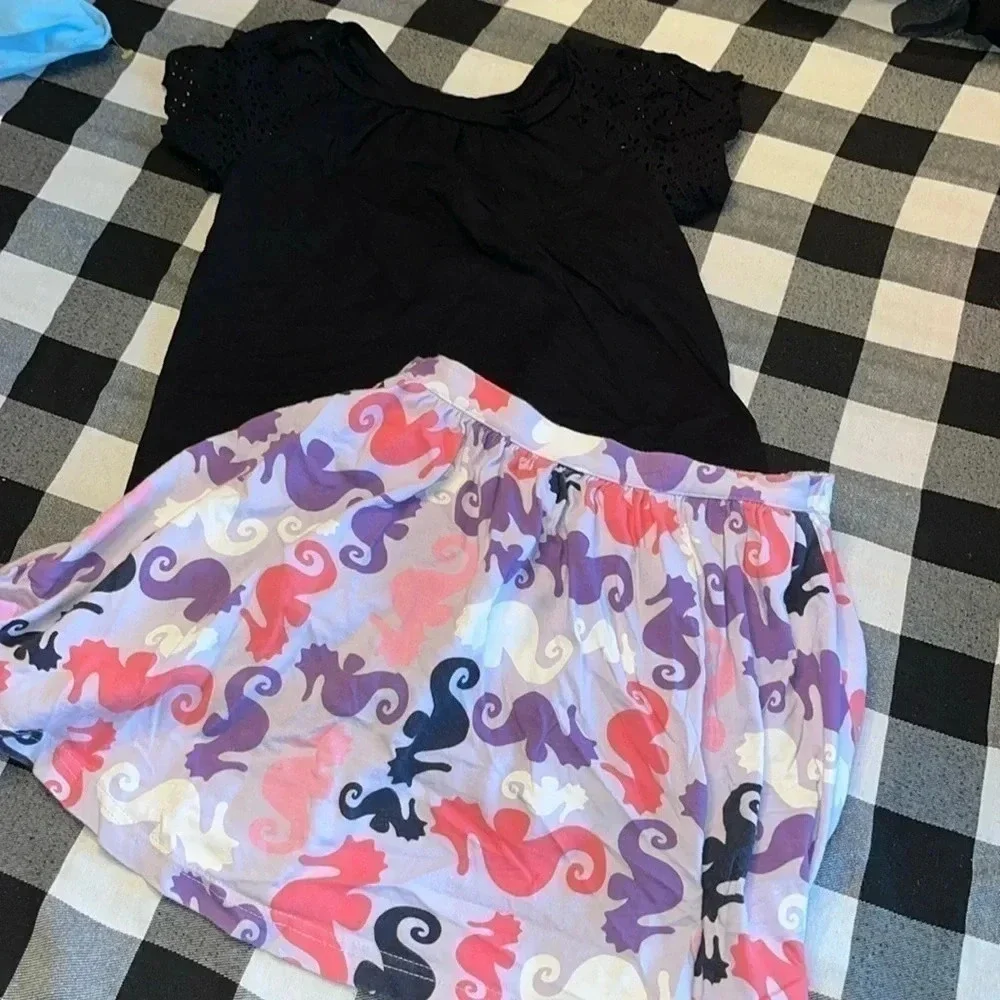 Lands End/Cat & Jack outfit skort & shirt size 6/6X